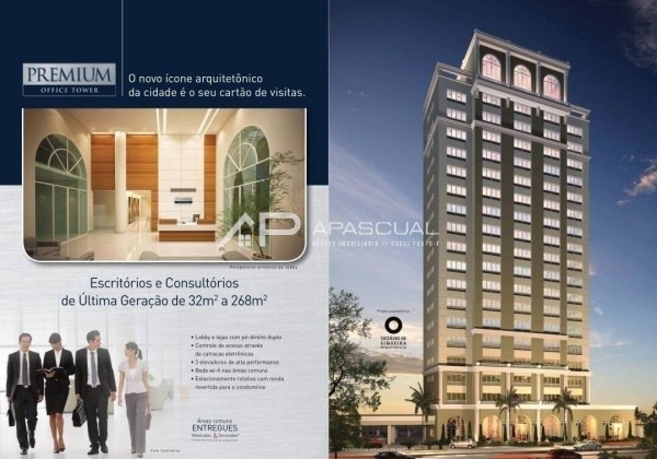SALAS COMERCIAIS EM EDIFÍCIO NOVO COM 33M2 NO CENTRO - JACAREÍ/SP